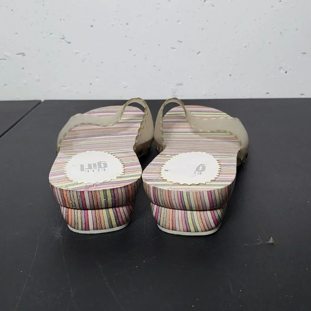 Elle Girl Womens Clear Gummies‎ Gummy Slip On Sandals Size 8.5 Slides y2k Retro